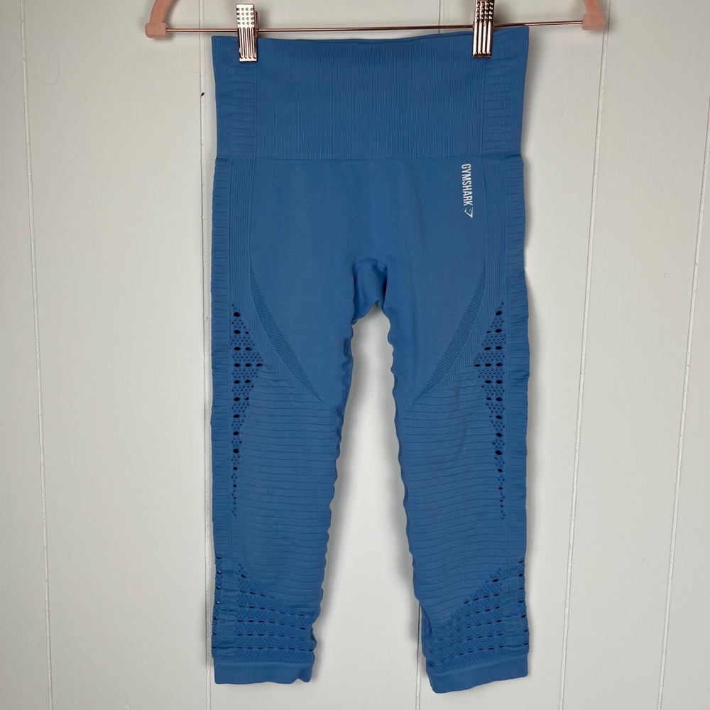 Gymshark Energy Seamless Leggings Womens S/XS Blue High Waist Yoga Workout